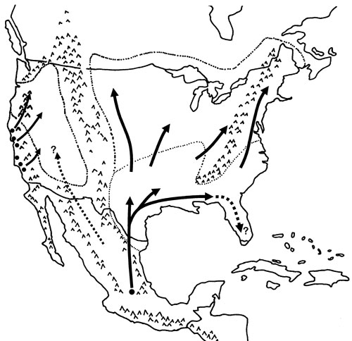 Spring migration route map