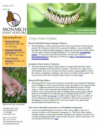 August 2015 newsletter screenshot